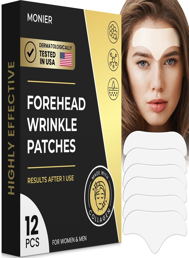 MONIER Forehead Wrinkle Patches Smoothing Overnight - Anti Wrinkle Patches for Face and Forehead Fine Lines & Frown Lines - With Aloe, Collagen, Vitamin E, Hyaluronic Acid | 12 pcs - Image 1